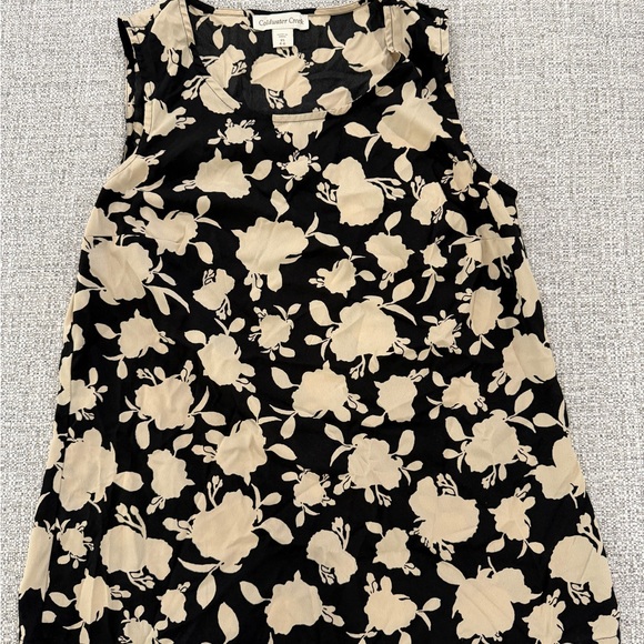 Cold Water Creek Floral Sleeveless Shell - Black and Cream - Picture 2 of 6
